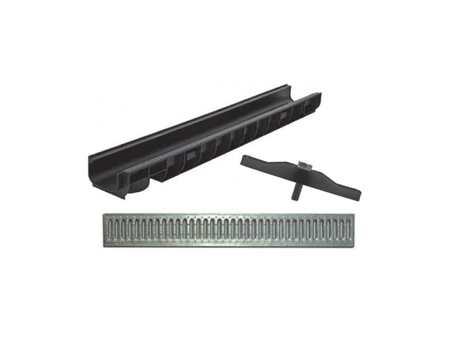 Pudełko odpływowe GIDROLICA plastikowe Standard DN100 H80 z kratką ze stali nierdzewnej A15 8033