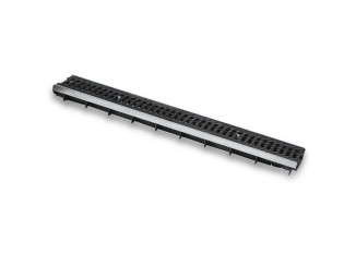 Water drainage tray GIDROLICA plastic Standart DN100 H60 reinforced with cast iron grate C250 80546