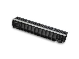 Plastic drainage tray GIDROLICA Standart DN100 H185 reinforced with cast iron grate C250 80246