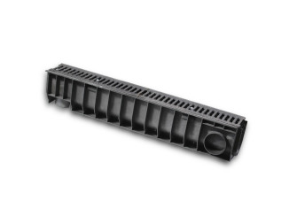 Plastic GIDROLICA Standart DN100 H185 drain tray with cast iron grate C250 8026