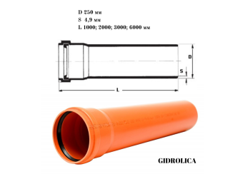 Rura spustowa GIDROLICA plastikowa pomarańczowa 250*4,9