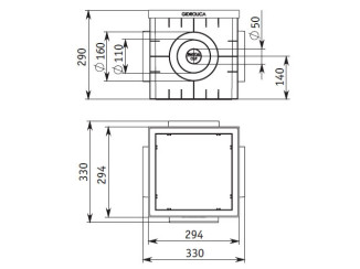 Hydraulic rain receiver plastic 30*30*30 229