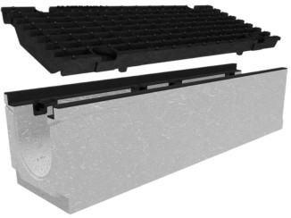 Лоток з решіткою (комплект) 0417 Ч - водовідвідні системи Gidrolica - Київ та Україна.