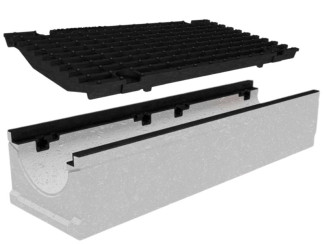 Лоток з решіткою (комплект) 0421 Ч- водовідвідні системи Gidrolica - Київ та Україна.