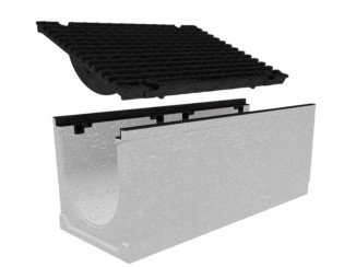 Лоток із решіткою (комплект) 0431 - водовідвідні системи Gidrolica – Київ та Україна.