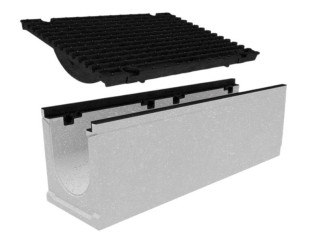 Лоток із решіткою (комплект) 0423 Ч- водовідвідні системи Gidrolica – Київ та Україна.