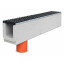 Set: SUPER LV-10.20.16 concrete water drainage tray with vertical water drain with VCH slotted cast iron grate, class.