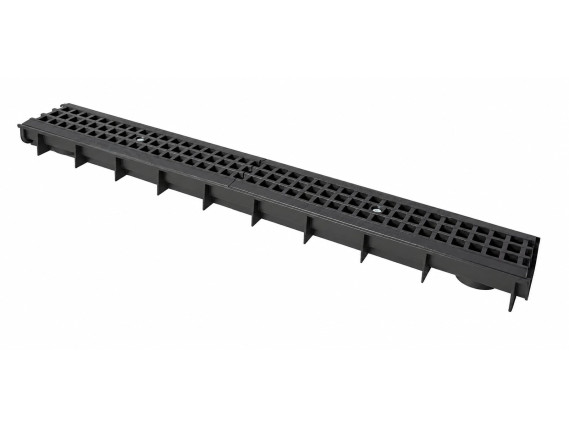 Лоток водоотводный GIDROLICA пластиковый Standart DN100 H60 с решеткой пластиковой A15 80504