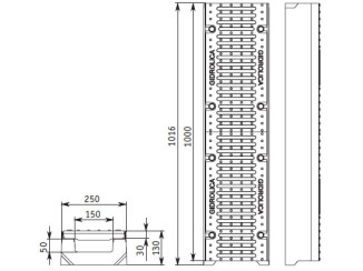 Tray with grate (set) 0415 - drainage systems Gidrolica - Kyiv and Ukraine.
