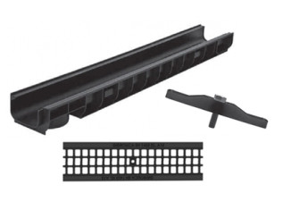 Pudło odpływowe GIDROLICA plastikowe Standard DN100 H80 z plastikową kratką A15 80304