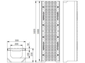 Tray with grate (set) 0421 - drainage systems Gidrolica - Kyiv and Ukraine.