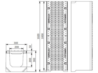 Tray with grate (set) 0422 - drainage systems Gidrolica - Kyiv and Ukraine.
