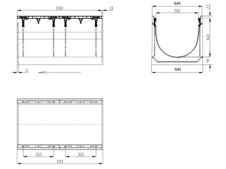 Tray DN 500 with grate class E (set) 0531 - drainage systems Gidrolica - Kyiv and Ukraine.