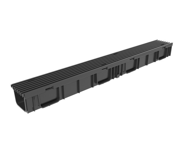 Water drainage tray GIDROLICA plastic Light DN95 H95 with plastic slotted grid A15 08077