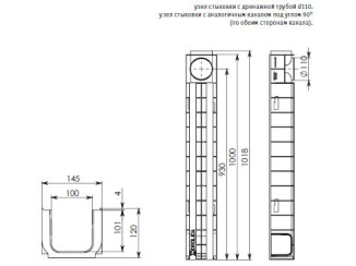 Plastový odtokový žľab GIDROLICA DN100 H120 801