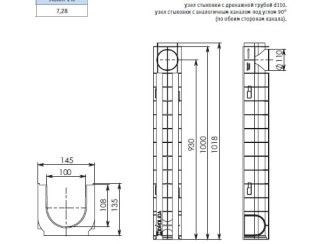Plastový odtokový žľab GIDROLICA DN100 H135 800